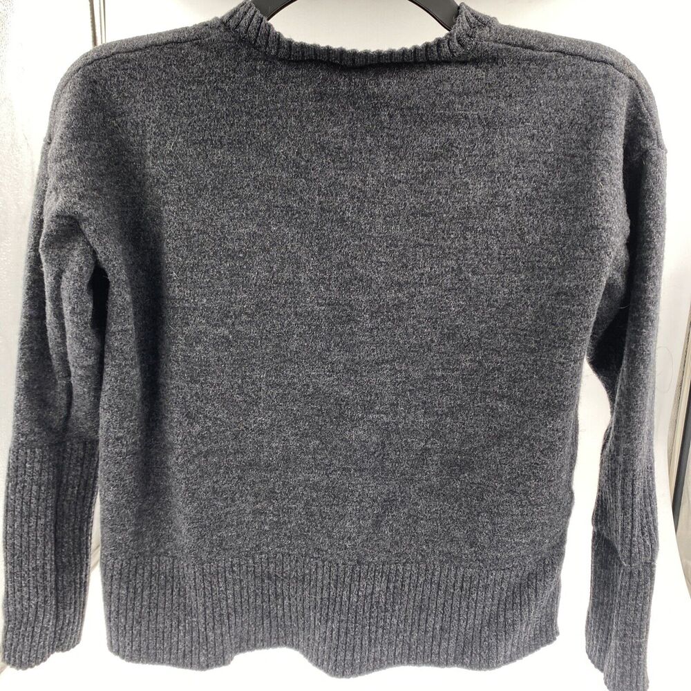 Pendleton Womens XL Merino Wool Gray V-neck Sweater Long Sleeve Cropped - Picture 3 of 3